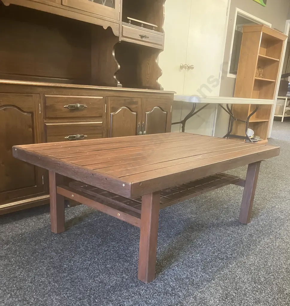 Kwilla Outdoor / Indoor Coffee Table With Undershelf. H47 W134 D77.5cm Image 1++