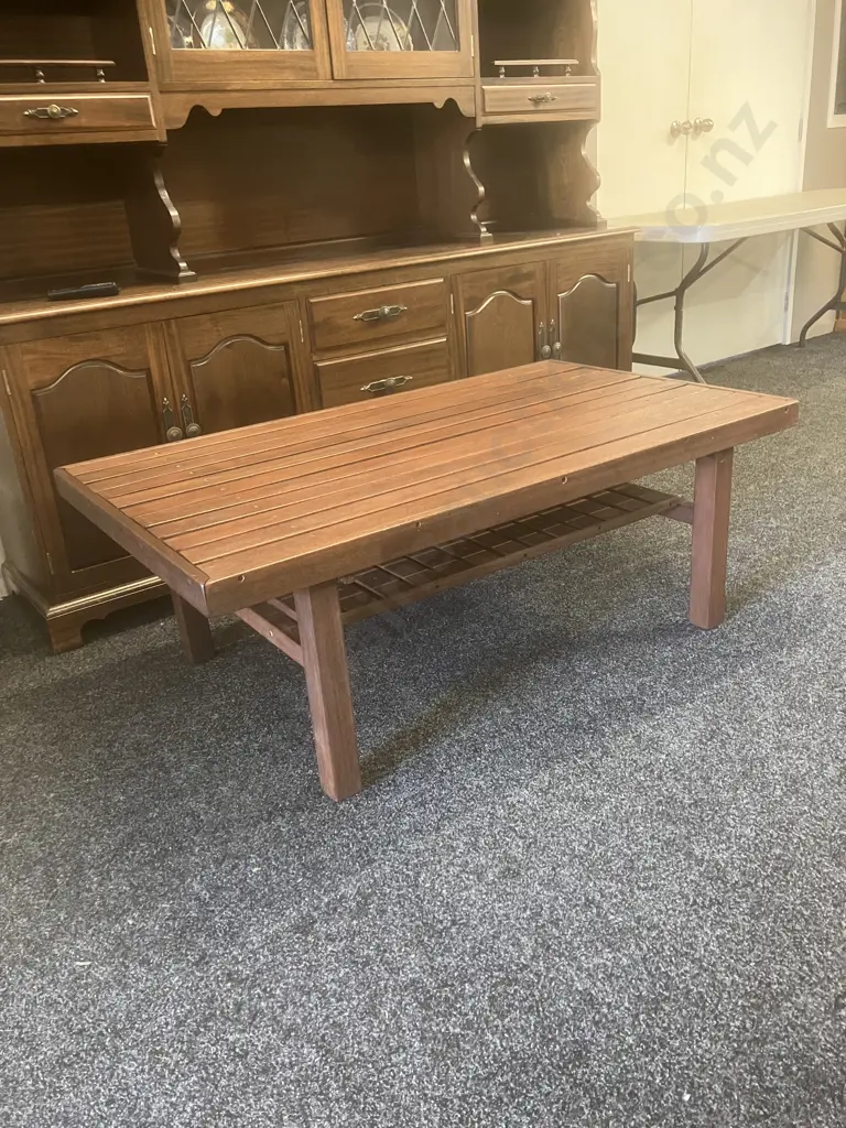 Kwilla Outdoor / Indoor Coffee Table With Undershelf. H47 W134 D77.5cm Image 1++