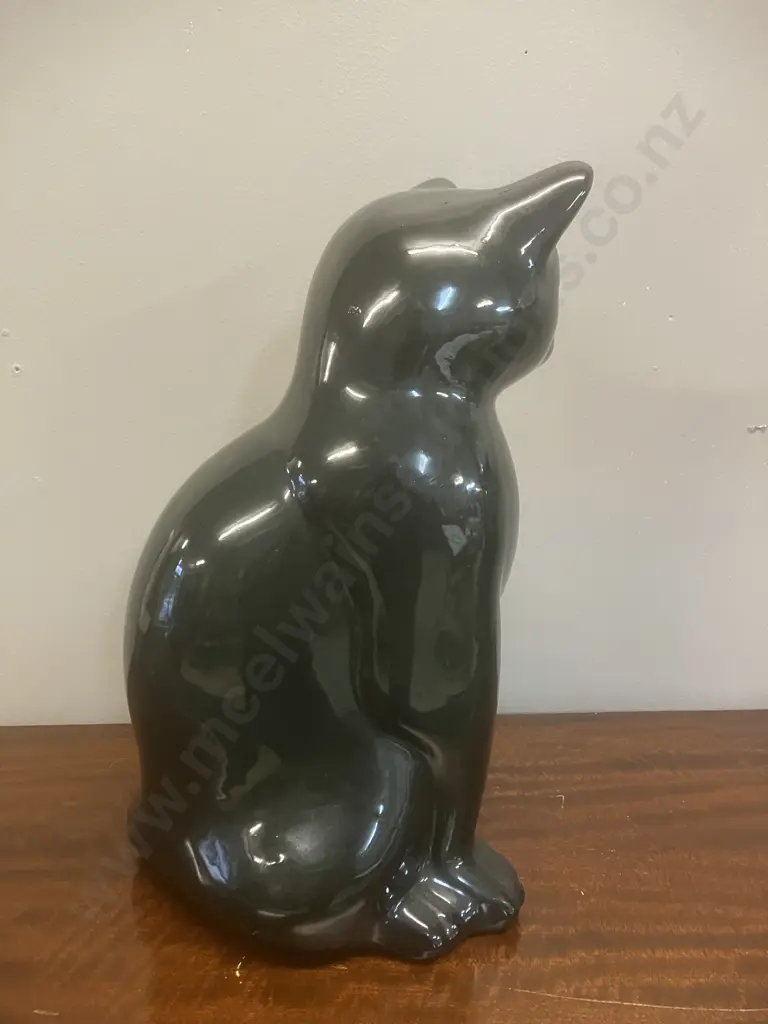 36cm Black Glazed Ceramic Cat Image 1++