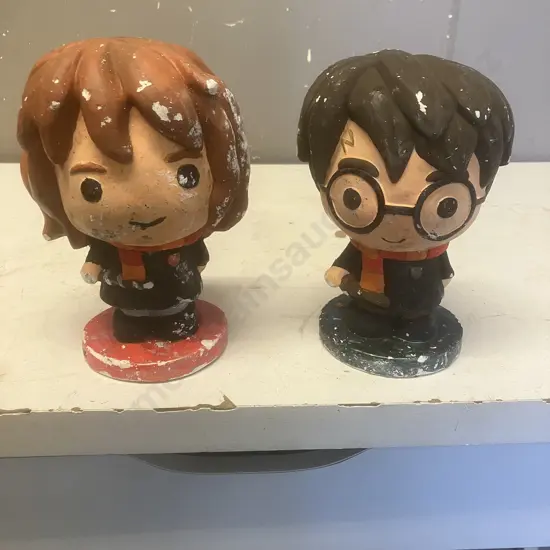Pair of Plaster Figurines - Harry Potter & Ron Weasley. H18cm