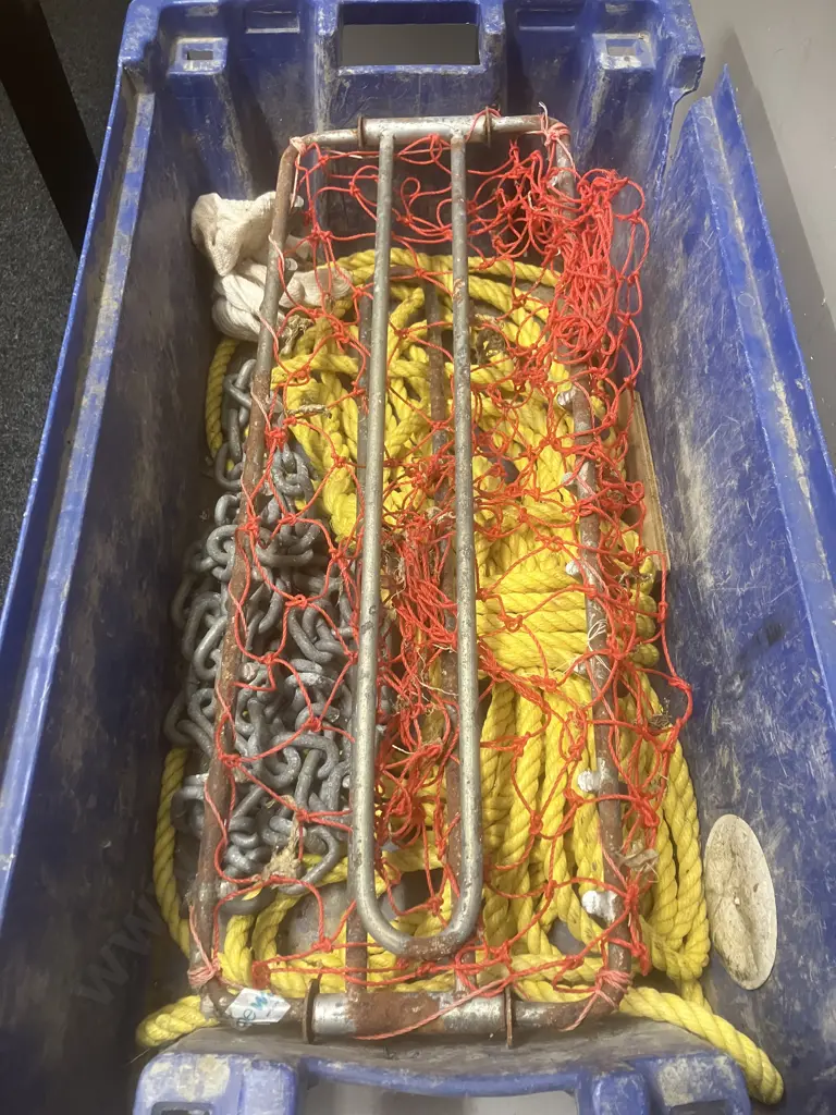 Scallop Dredge Net in Fish Bin Image 1++