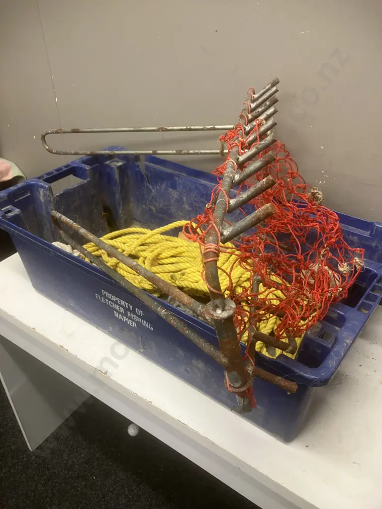 Scallop Dredge Net in Fish Bin Image 1++