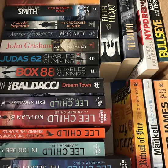 Assorted Books Including Lee Child, John Grisham, Wilbur Smith Etc