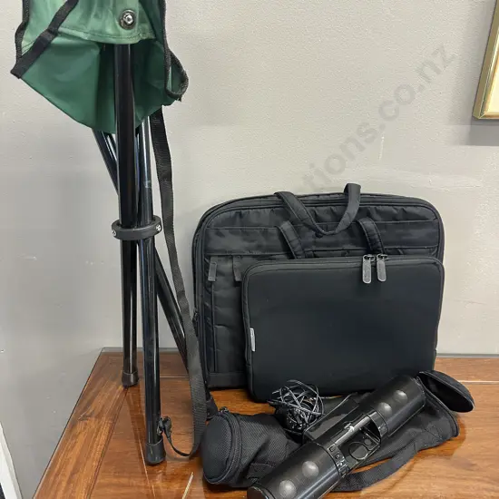 Logiitech Mm32 Speakers Model S-0218A, Design Co Ipad Bag, Laptop Bag & Stool