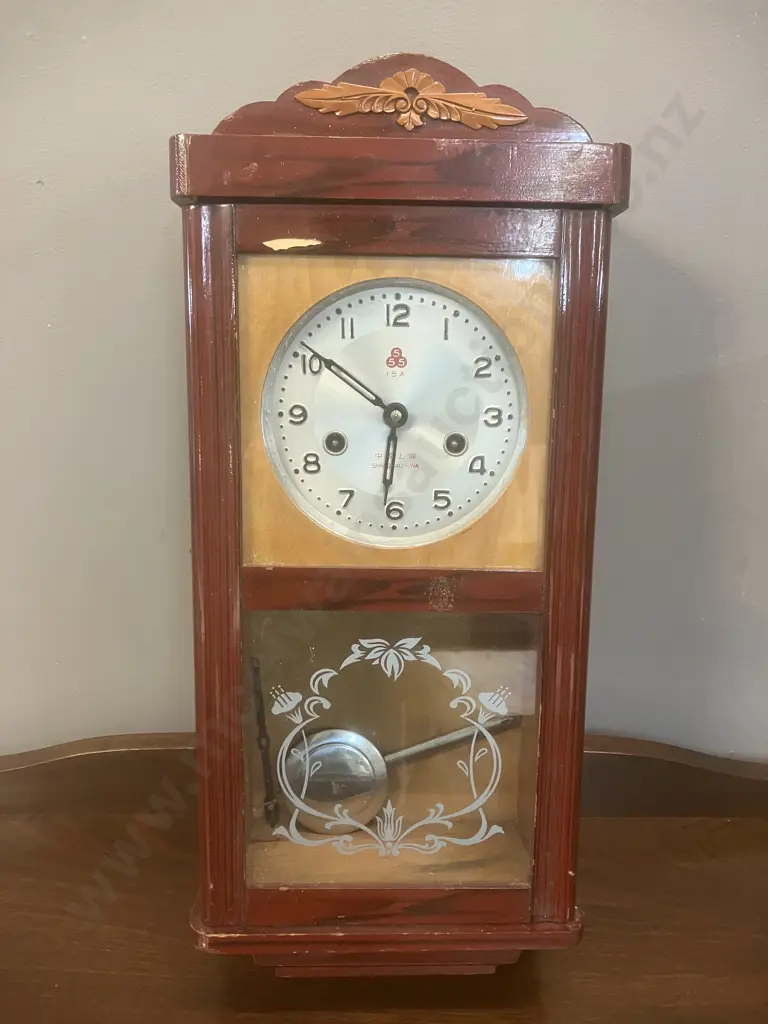 1960s '555' Shanghai China Chiming Pendulum Wall Clock (No Key). H55cm Image 1++