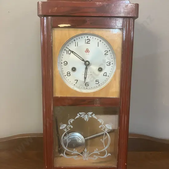 1960s '555' Shanghai China Chiming Pendulum Wall Clock (No Key). H55cm