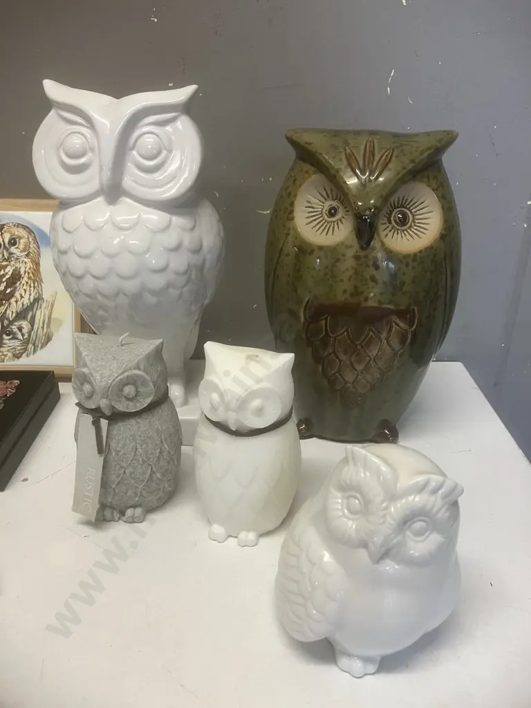 Large Collection of Owl Items - Figurines, Framed Print, Boxed Bookmark Etc Image 1++