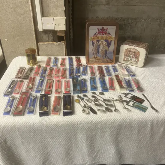 51 x Collectable Teaspoons, Bottle Openers, Tins Etc