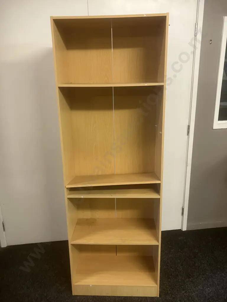 Oak Effect 5 Tier Freestanding Shelf Unit. H177 W60 D29cm Image 1++
