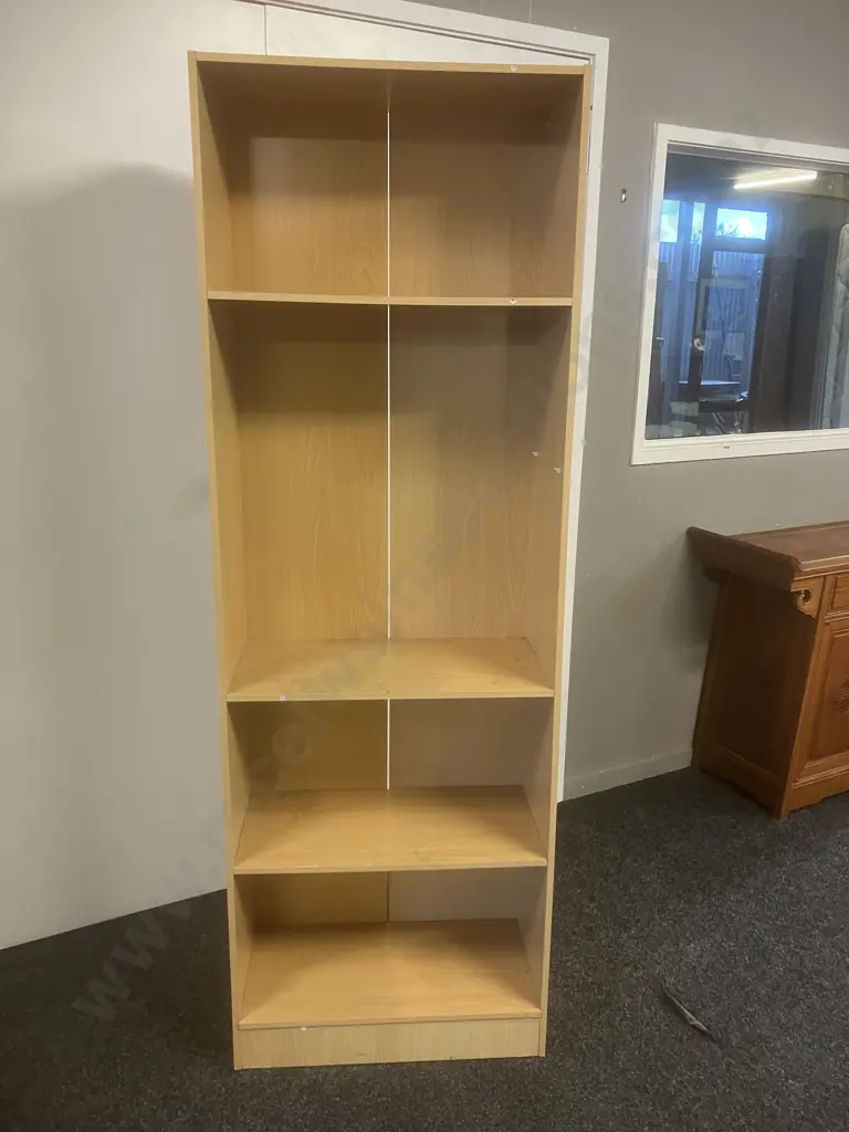 Oak Effect 5 Tier Freestanding Shelf Unit. H177 W60 D29cm Image 1++