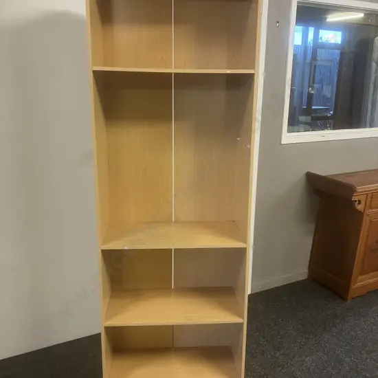 Oak Effect 5 Tier Freestanding Shelf Unit. H177 W60 D29cm