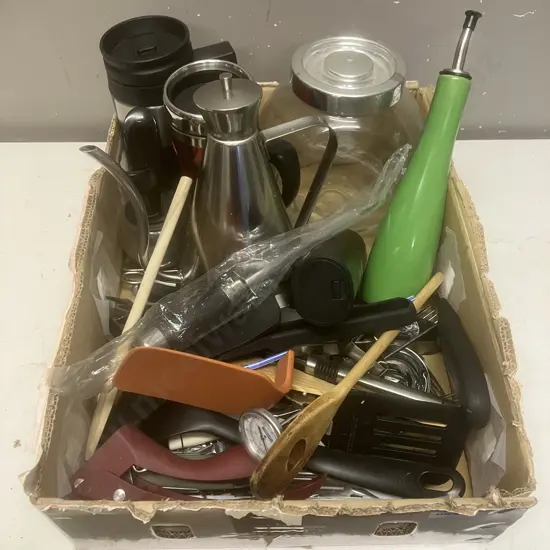 Box Lot - Kitchen Utensils, Go-Cups Etc