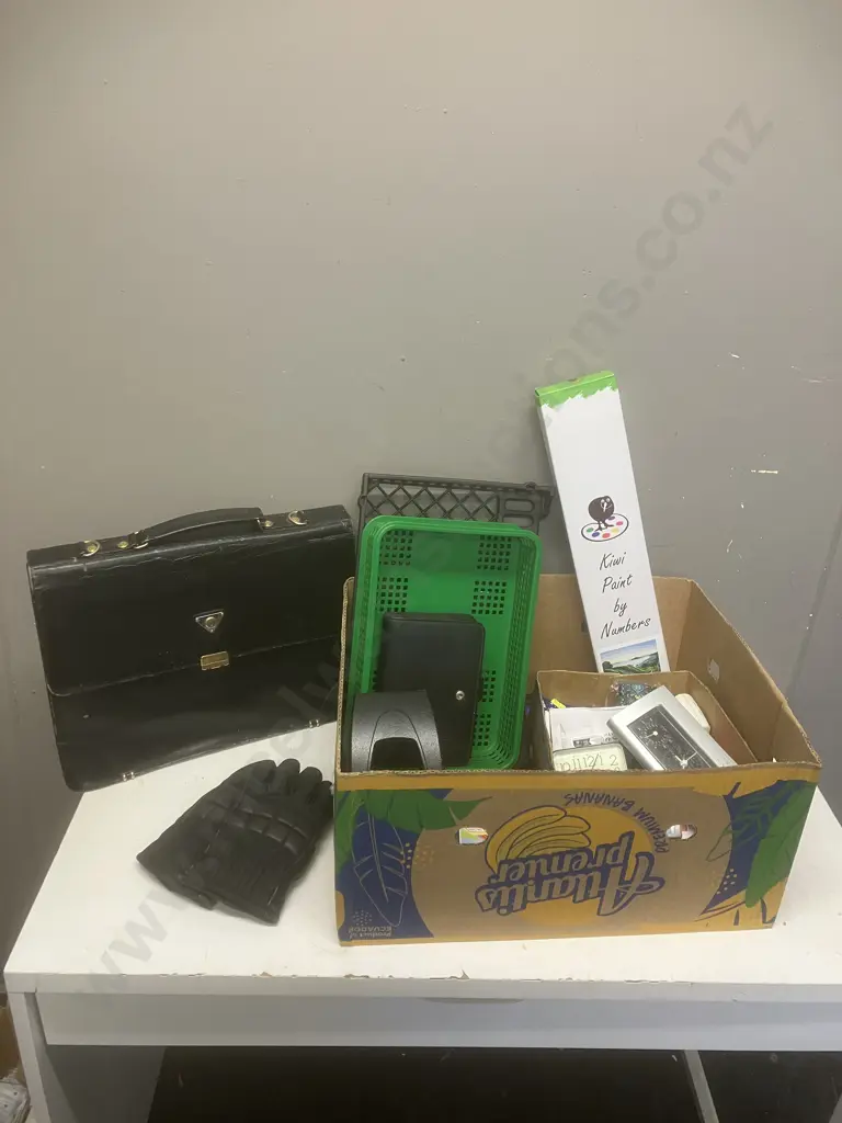 Box Lot - Stationery, Briefcase, Clocks Etc Image 1++