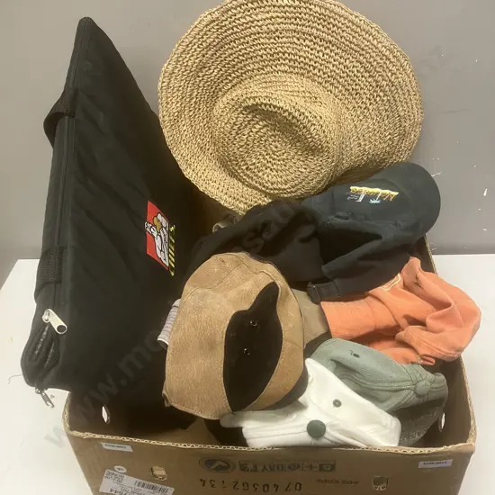 Box Lot - Caps, Chiefs Cushion, Hat