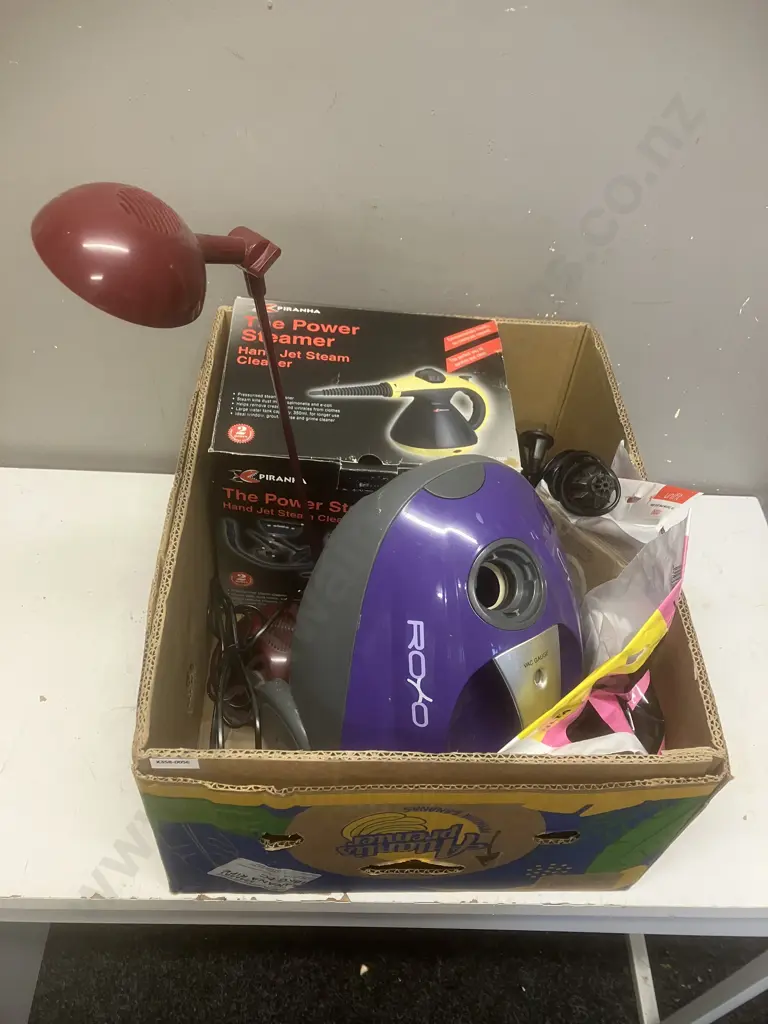 Box Lot - Power Steamer, Dustflo Roxo Vacuum Cleaner, Vacuum Cleaner Bags Etc Image 1++