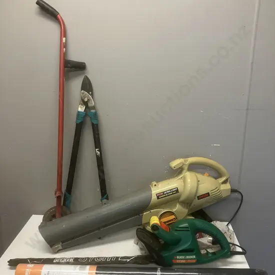 Ryobi Garden Blower, B&D Hedgetrimmer, Weedmat, Edger & Loppers