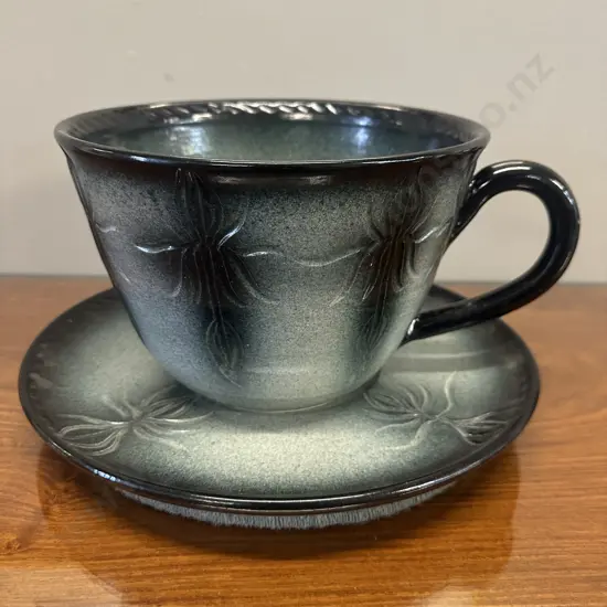 Large Pottery Cup & Saucer Planter H18.5 Diam35cm.