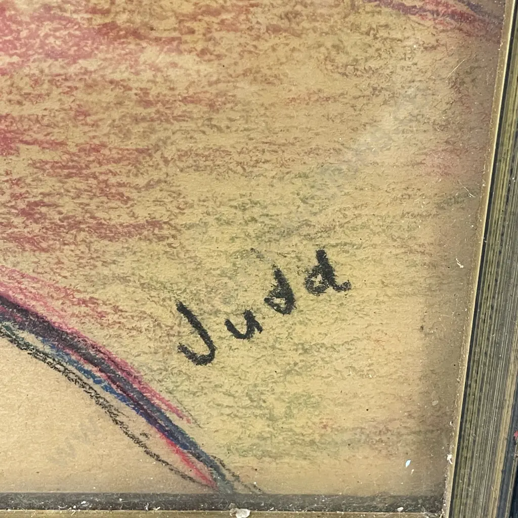 Framed Original Artwork. Signed Judd. Human body form. 90 x 80cm incl frame Image 1++