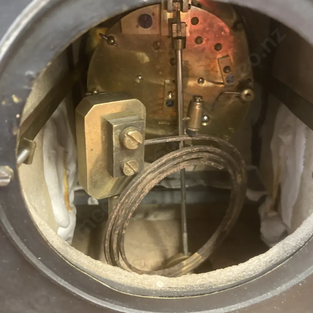 Antique Black Slate Ansonia Mantel Clock, c1900, 8 Day, French Movement Striking Clock With Key Image 1++