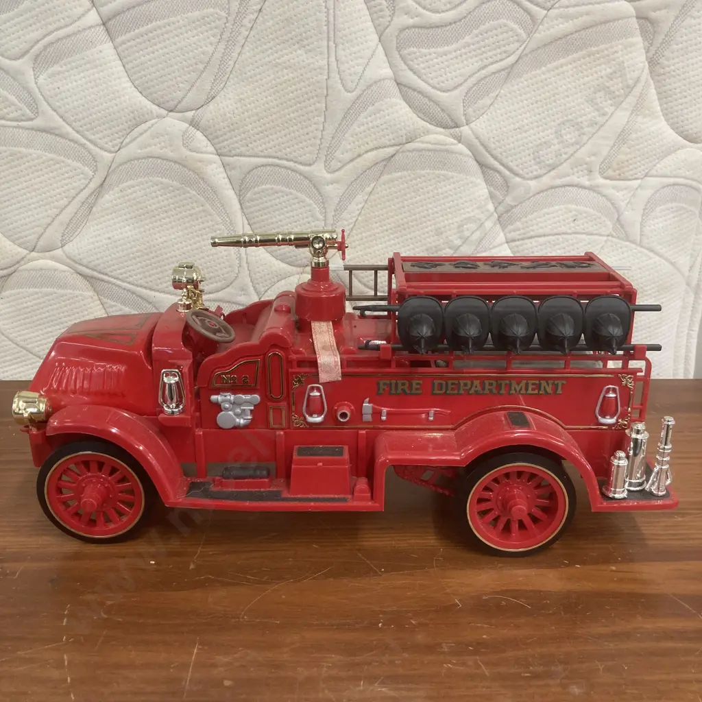 Vintage Jim Beam Fire Truck Decanter Fire Department #2 1917 Bulldog Mack Model AC, Sealed, Original Box Image 1++
