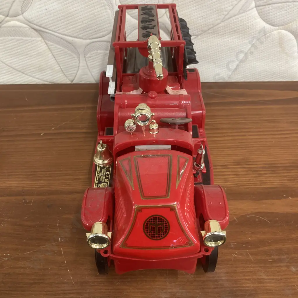Vintage Jim Beam Fire Truck Decanter Fire Department #2 1917 Bulldog Mack Model AC, Sealed, Original Box Image 1++