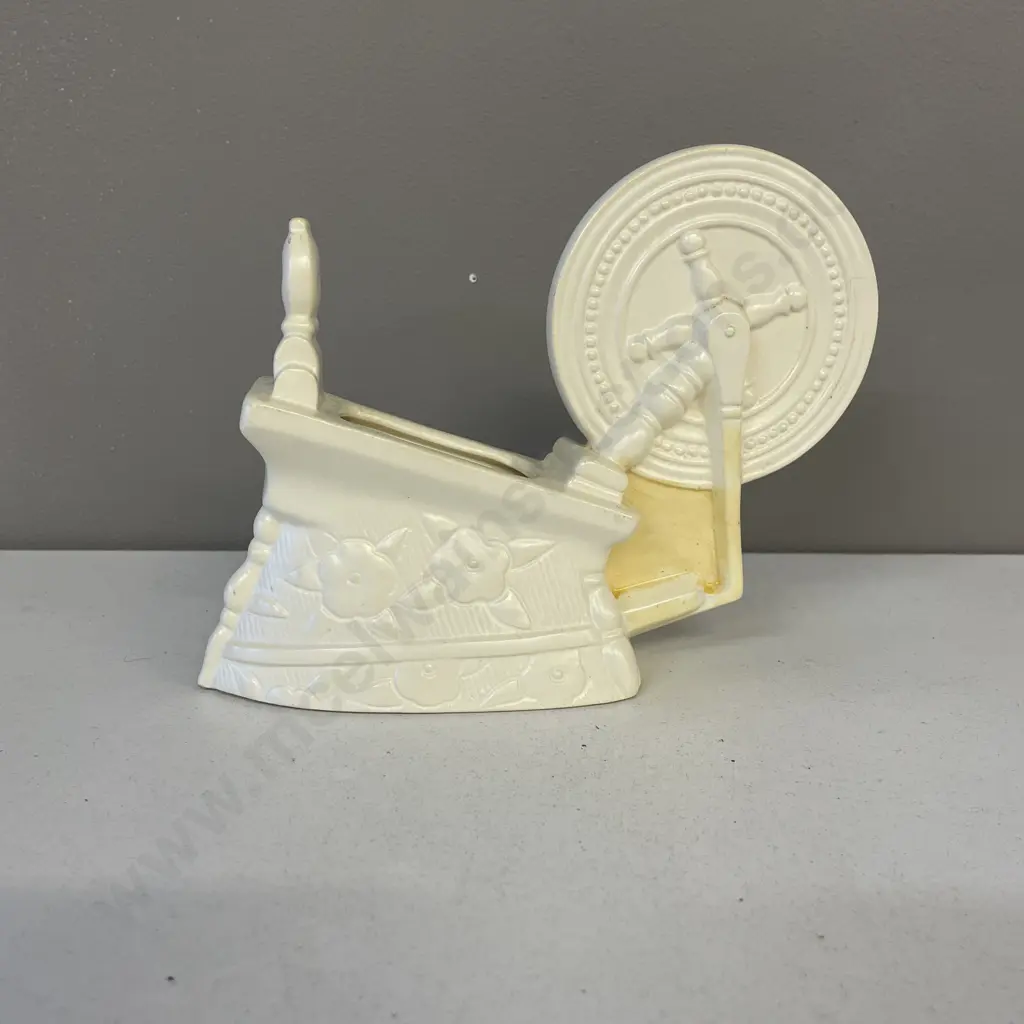 Rare Crown Lynn Handpotted Spinning Wheel Post Vase (repair as shown in photos) Image 1++