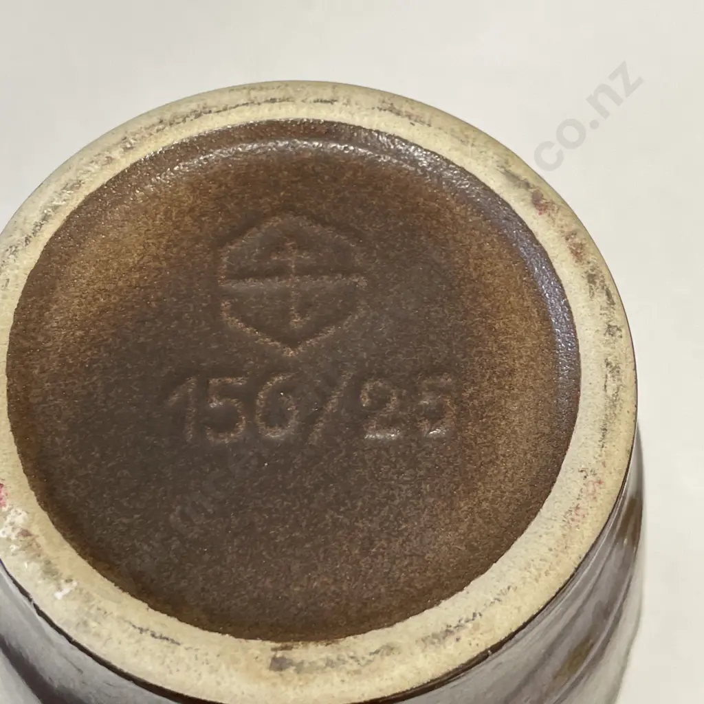 Mid Century German Vase. Relief drizzle glazed design. H25cm Image 1++