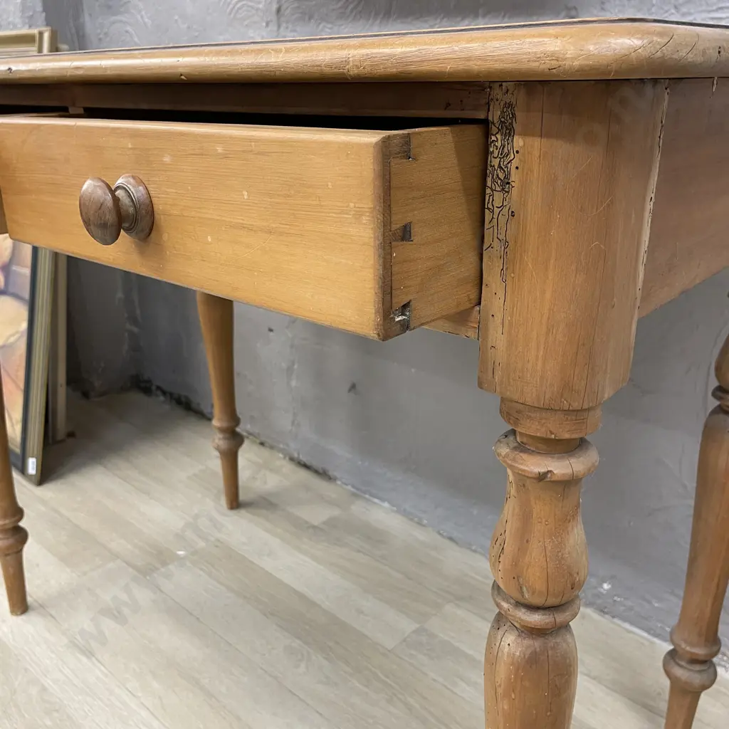 Vintage Kauri? two drawer Hall table. Treated borer evident. H77 W96.5 D48.5cm Image 1++