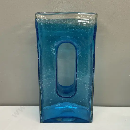 Mid Century Art Bubble Glass Vase. H31cm 16 x 8cm top