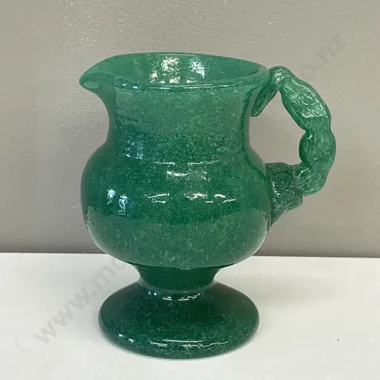 Stunning Art Glass Bubble Jug attributed to Napoleone Martinuzzi. H16cm handle to spout 16cm