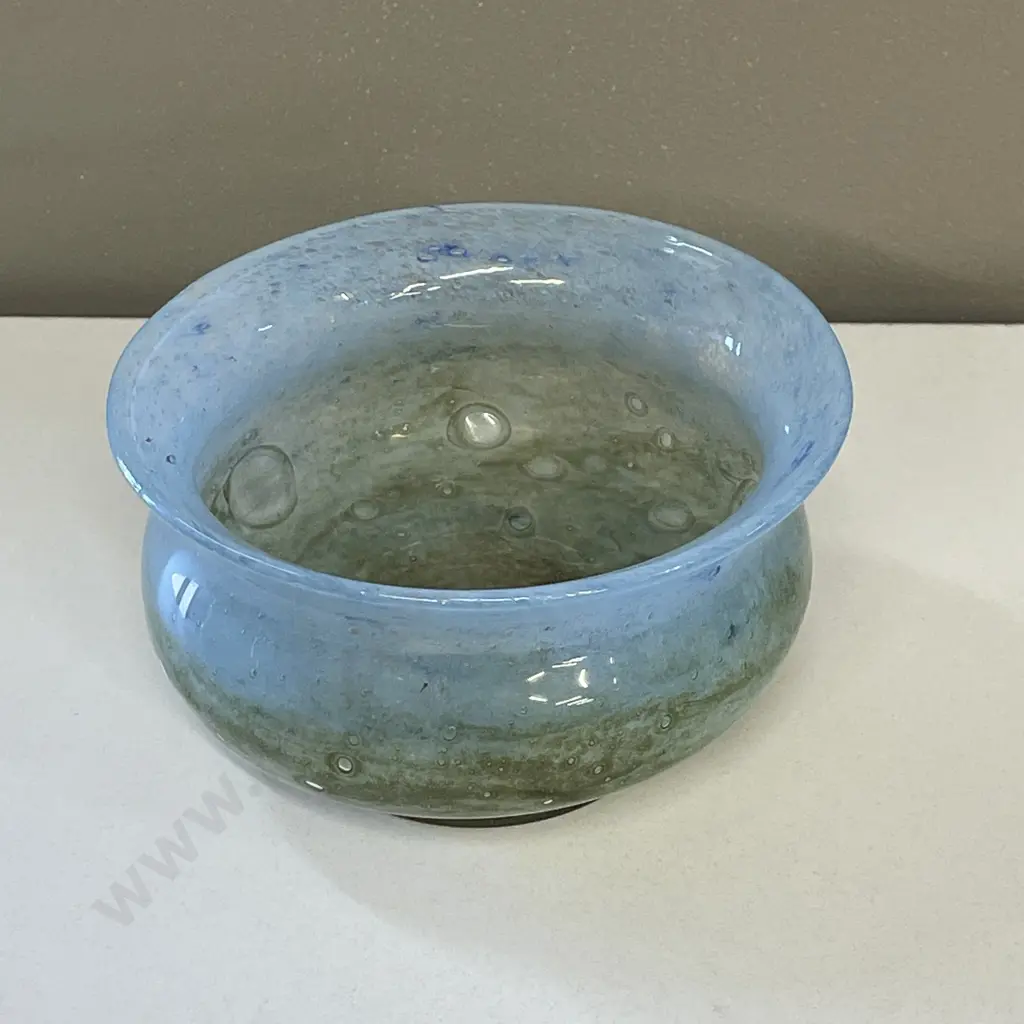 Mid Century Ekenas Swedish Art Glass Bowl. Signed. H9.5c, Dia16cm Image 1++