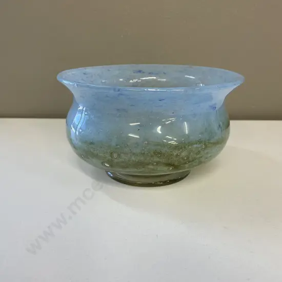 Mid Century Ekenas Swedish Art Glass Bowl. Signed. H9.5c, Dia16cm