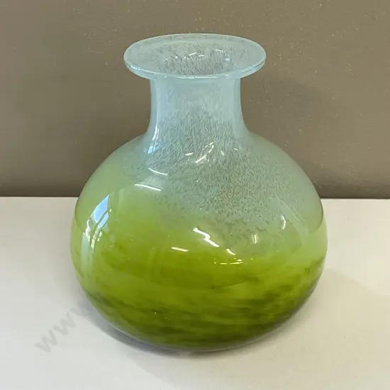 Mid Century Ekenas Swedish Art Glass Vase. Signed. H17cm