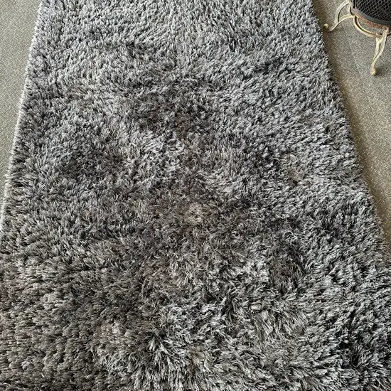 Floor Rug, Midas Shaggy 150 x 220cm Midnight Colour (Black & Grey)