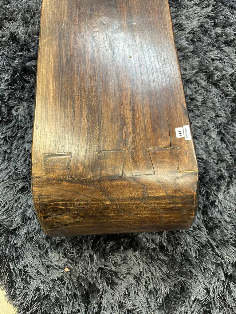 Large Chinese Scroll Table, Black Elm Wood, Shanxi, H38 W140 D38cm Image 1++