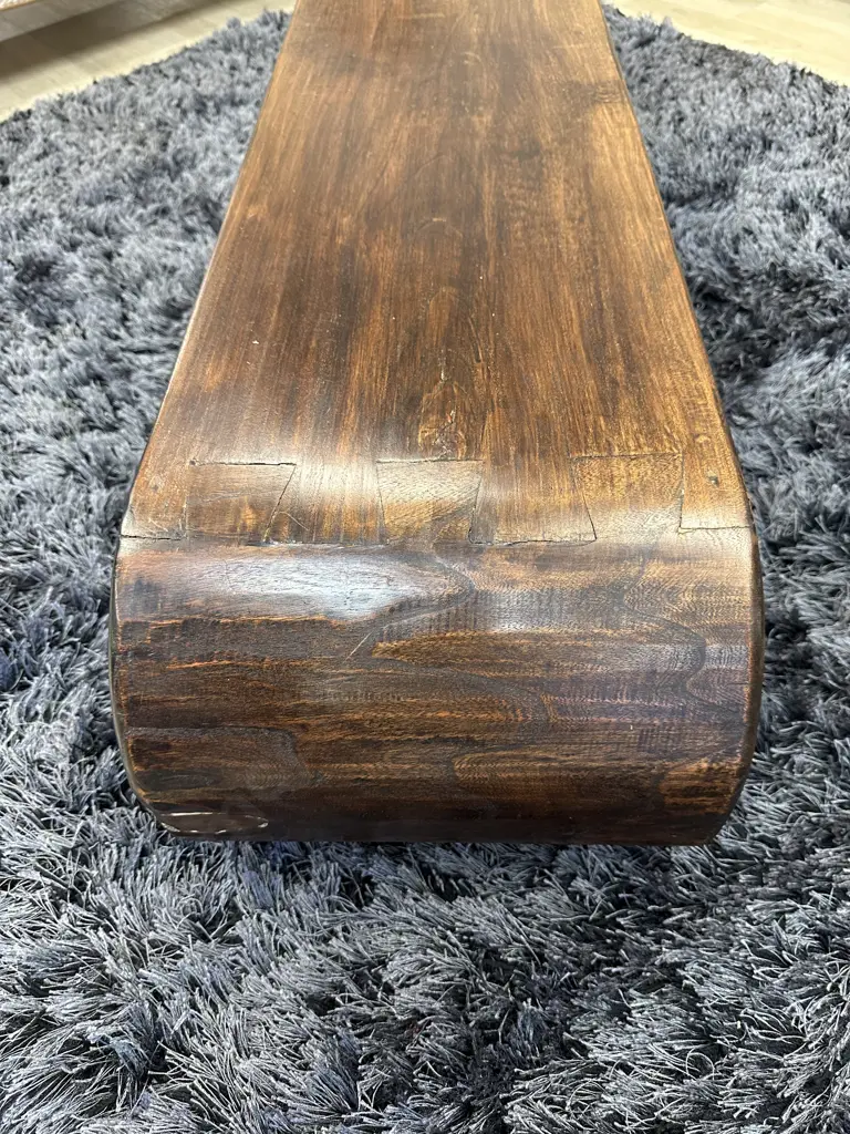 Large Chinese Scroll Table, Black Elm Wood, Shanxi, H38 W140 D38cm Image 1++