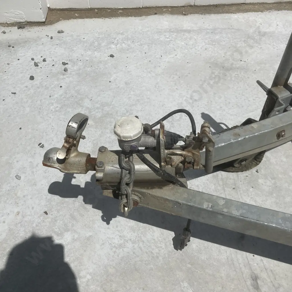 Tandem Axle Flatdeck Trailer, 4 x 2m Deck Size, Tie Down Rails & Rings, Tilts, Ramps, Draw Bar Bent (As-Is Where-Is) Image 1++