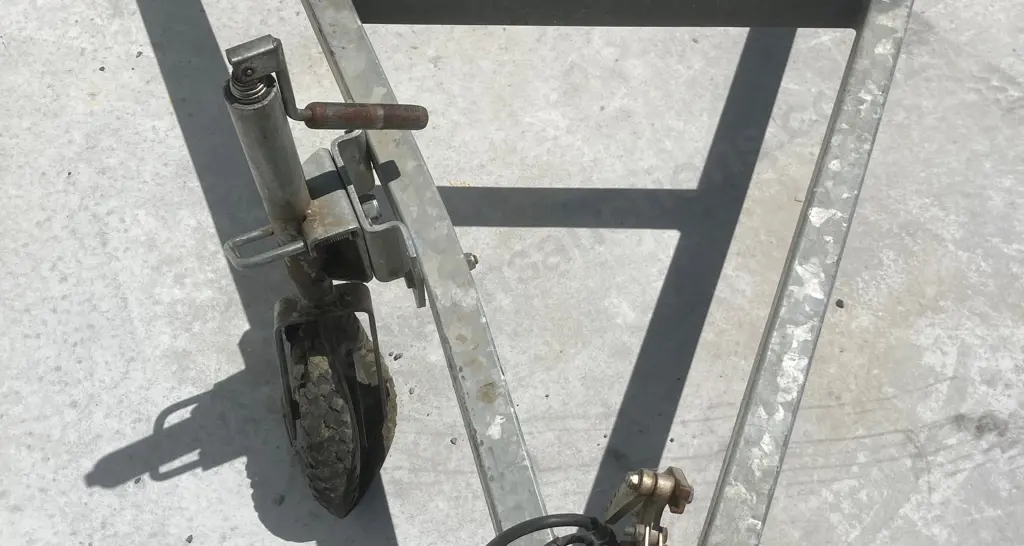 Tandem Axle Flatdeck Trailer, 4 x 2m Deck Size, Tie Down Rails & Rings, Tilts, Ramps, Draw Bar Bent (As-Is Where-Is) Image 1++