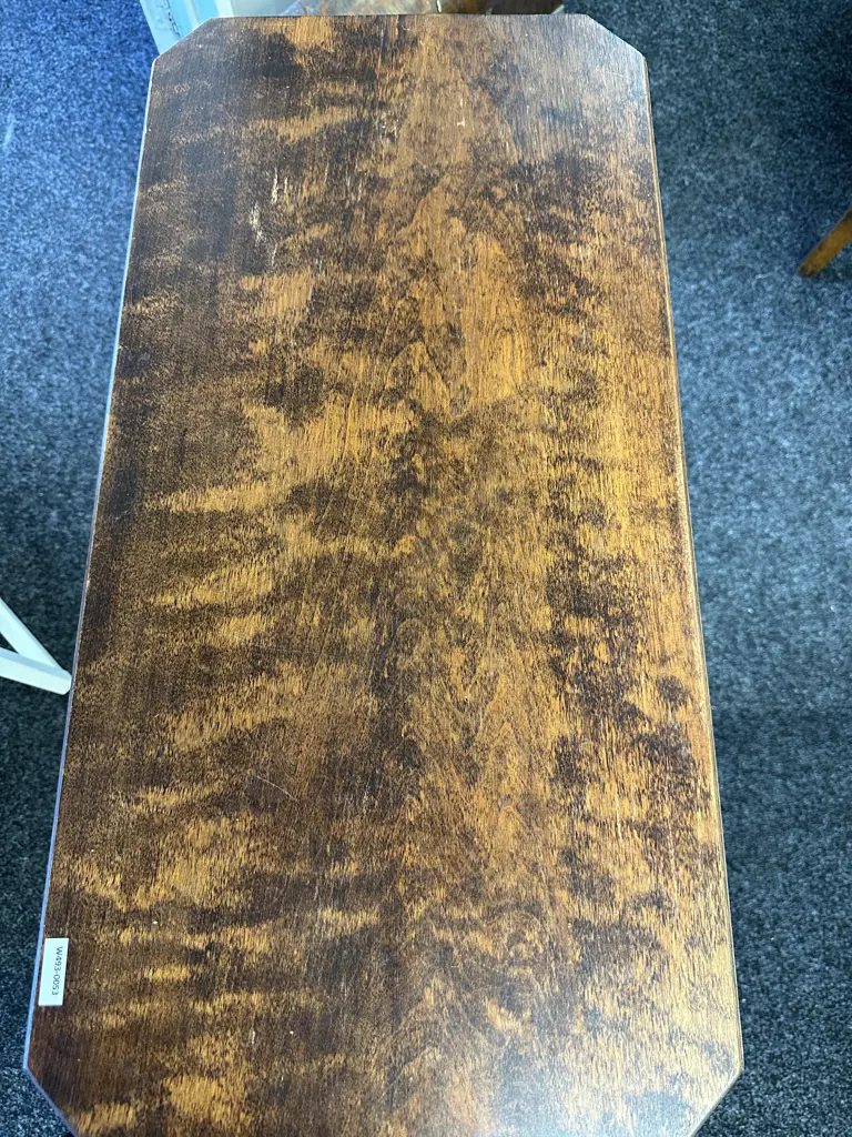 Edwardian Folding Campaign Table with cross base, turned detail Image 1++