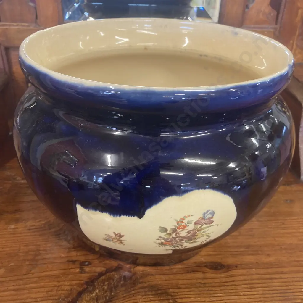 Antique Blue And Gilt Jardenier, Thomas Forester & Sons (Ltd) 22 x 28cm, 1891-1912, Stamped & Indented On Base Image 1++
