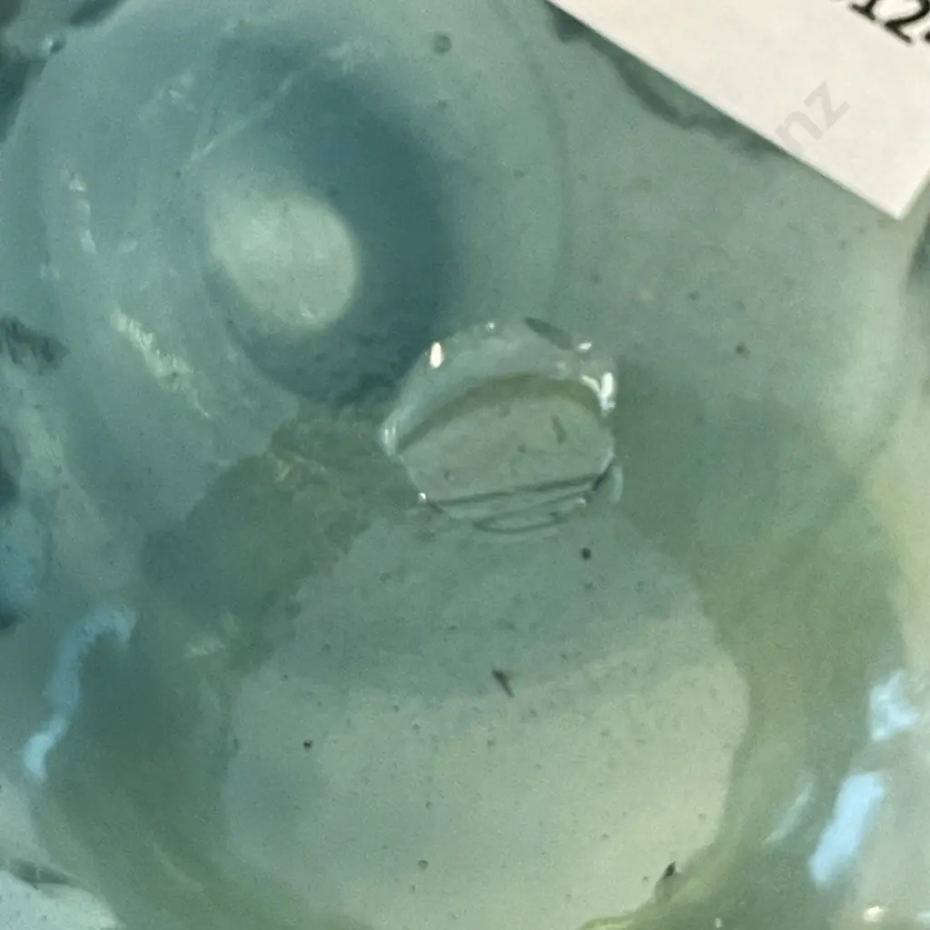 Vintage Art Glass Vase. Blue with relief hand blown design. H11cm Image 1++