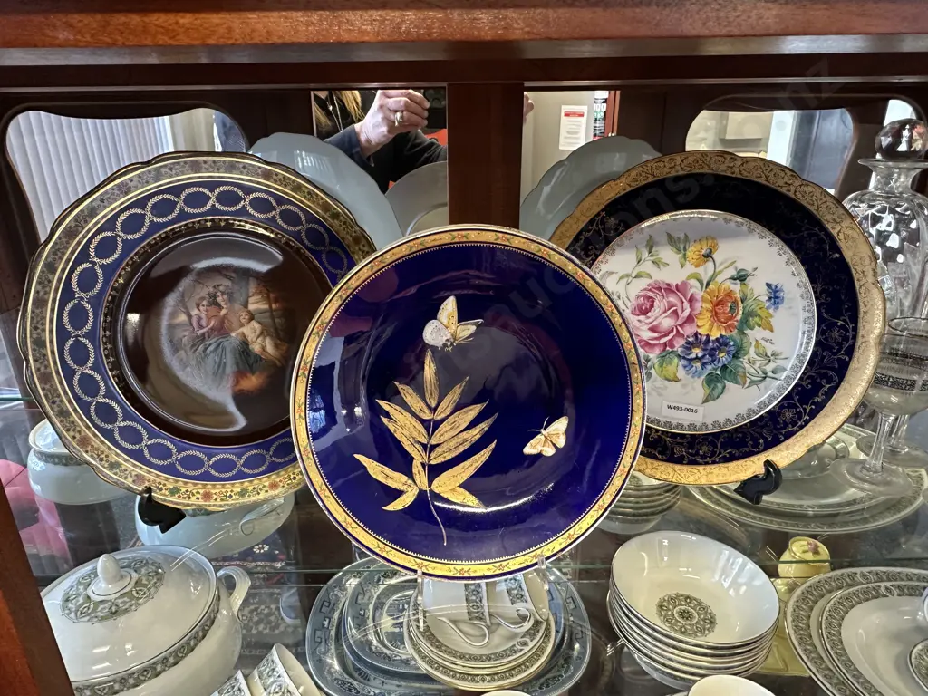 Stunning Bavaria Grizelle Display Plate Dia27 with Royal Worcester Butterfly Plate Dia22cm & Limoges Floral Plate. D26cm Image 1++