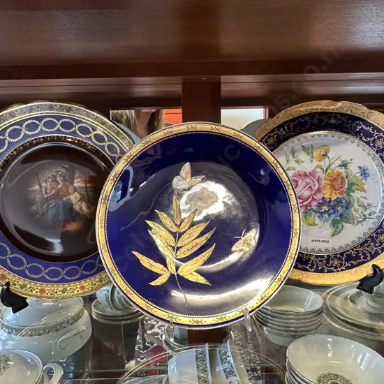 Stunning Bavaria Grizelle Display Plate Dia27 with Royal Worcester Butterfly Plate Dia22cm & Limoges Floral Plate. D26cm