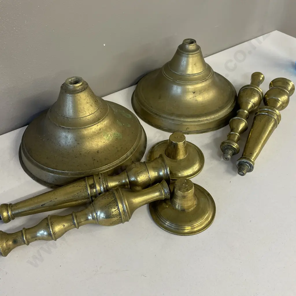 Pair Extra-large Adjustable Height Vintage Brass Candle Stick. Full H61cm Image 1++