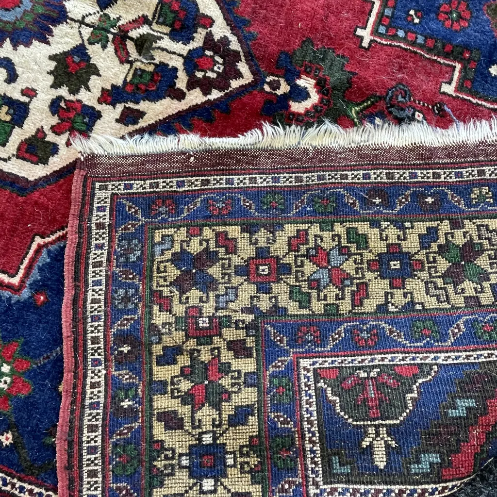 Stunning Woven Floor Rug. Rich blues, reds, creams, sand, purple colours. 295 x 160cm Image 1++