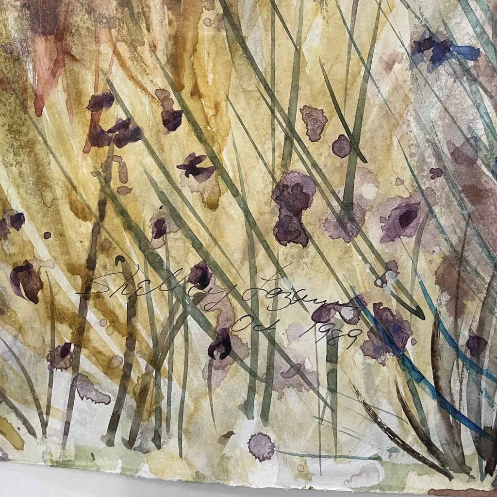 Mounted Original Watercolour by Shelley Lazarus. Signed and dated Oct 1989. 82 x 62cm including mount Image 1++