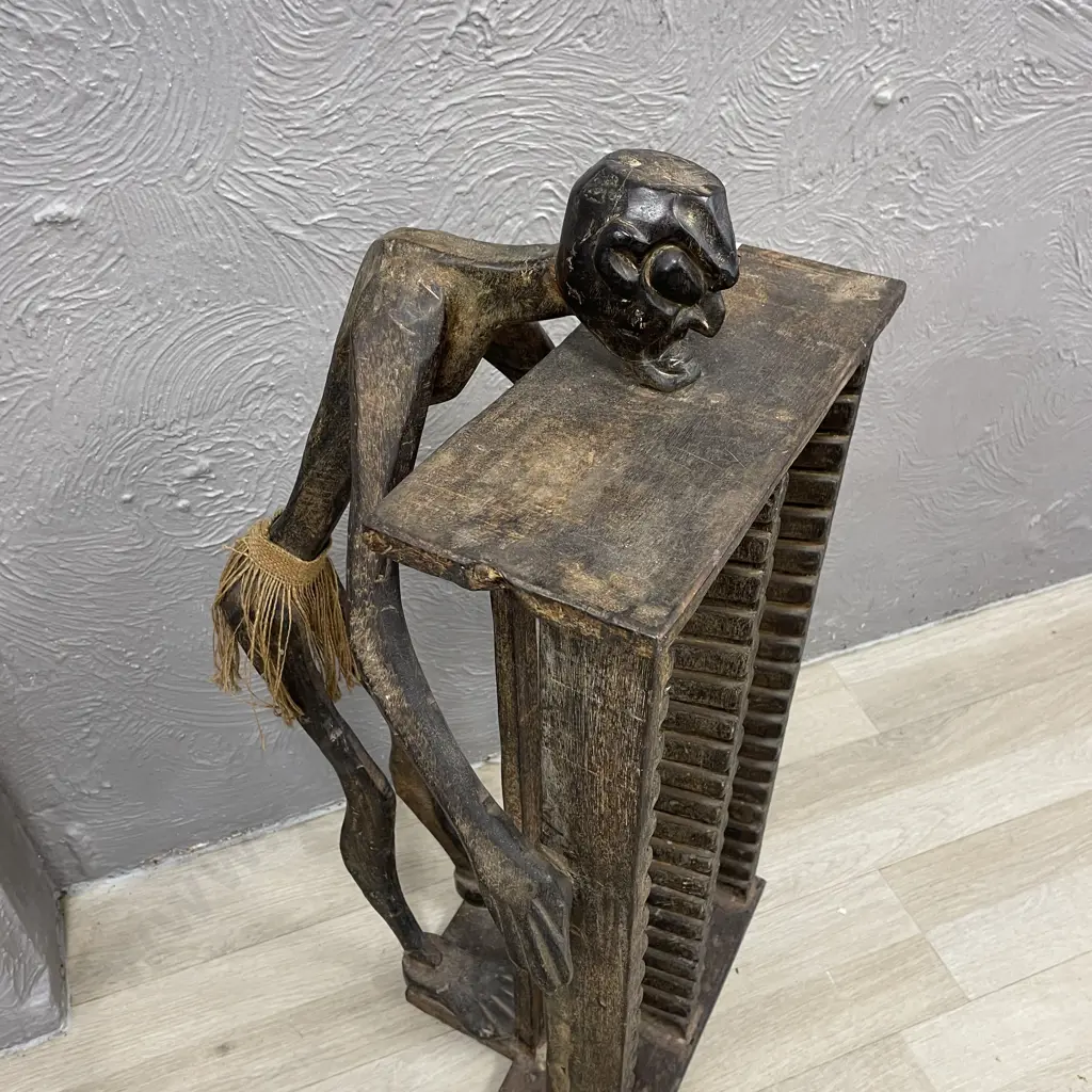 Carved Wooden Ethnic CD Rack H78cm Image 1++