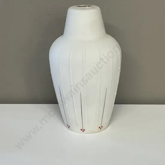 Art Nouveau Handpainted Glass hanging light shade. H26cm