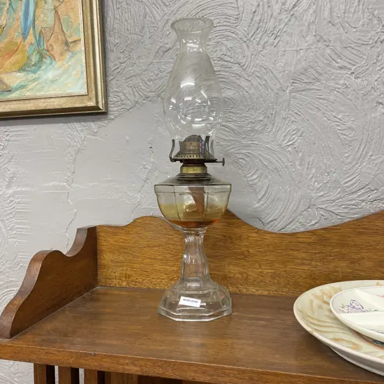 Vintage Kerosene Lamp with glass flue
