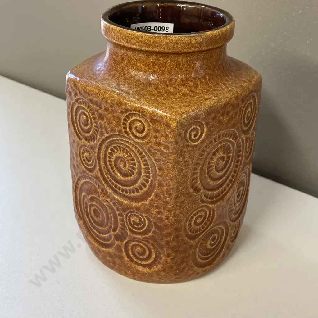 Mid Century West German Art Pottery Vase. H16cm Image 1++